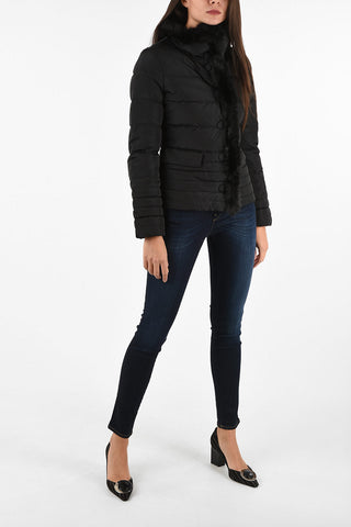 ARMANI JEANS DOWN Faux Fur Insert Down Jacket