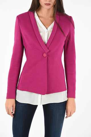 COLLEZIONI Ribbed 1-Button Blazer