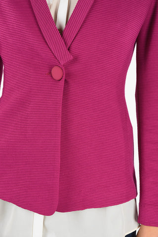 COLLEZIONI Ribbed 1-Button Blazer