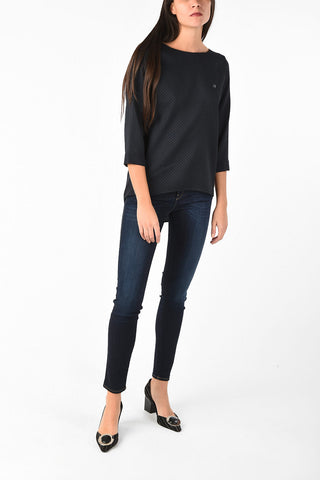 ARMANI JEANS Polka Dots Asymmetric Top with Back Closure