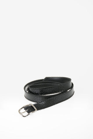 MM6 25mm Faux Leather Snake Printed Belt