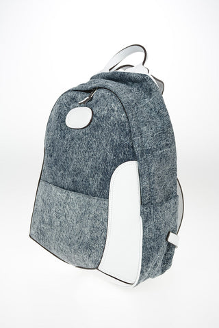 MM11 Denim Backpack with Leather Insert