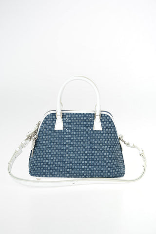 MM11 Denim Leather Trim Mini Handbag