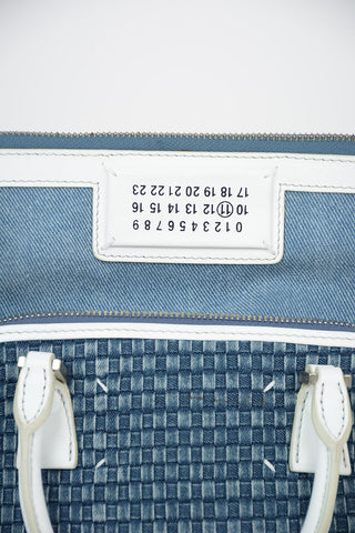 MM11 Denim Leather Trim Mini Handbag