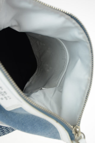 MM11 Denim Leather Trim Mini Handbag
