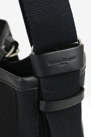 MM11 Fabric Shoulder Bag with Leather Insert