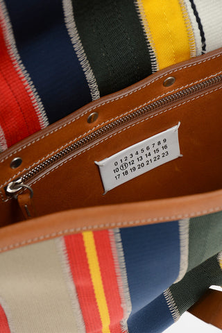 MM11 Stripe Shoulder Bag With Leather Insert