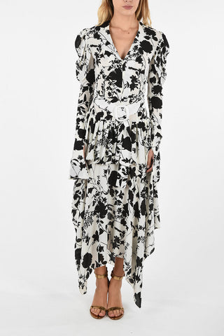 Floral Printed Flared Dress With Belt 