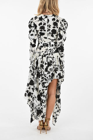 Floral Printed Flared Dress With Belt 