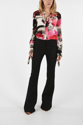 Pantalone Flare in Lana a vita Alta 