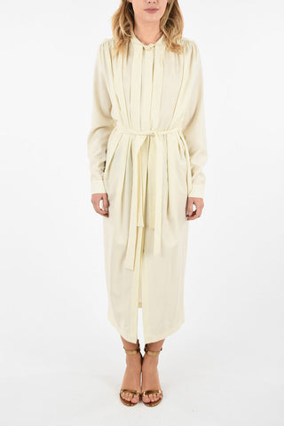 Open Back Tie Neck Shirtdress 