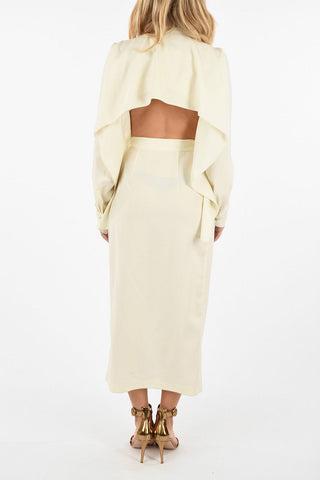 Open Back Tie Neck Shirtdress 