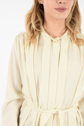 Open Back Tie Neck Shirtdress 