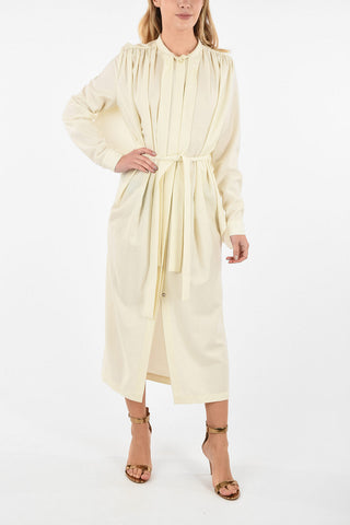 Open Back Tie Neck Shirtdress 