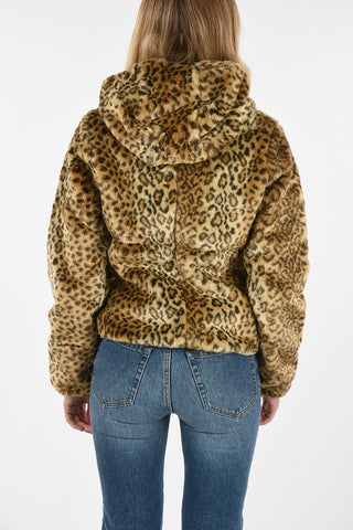 Faux Fur LILY LEOPARD PELUCHE hooded Jacket