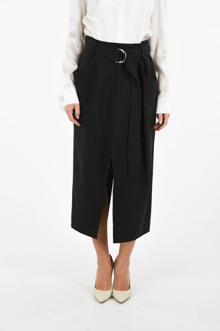 Double Split Skirt with Belt