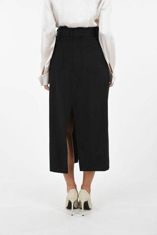 Double Split Skirt with Belt