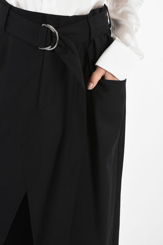 Double Split Skirt with Belt