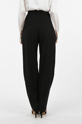 Wool Double Pleat High Waist Pants
