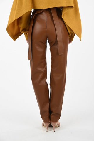 Faux leather Split-Front Pants