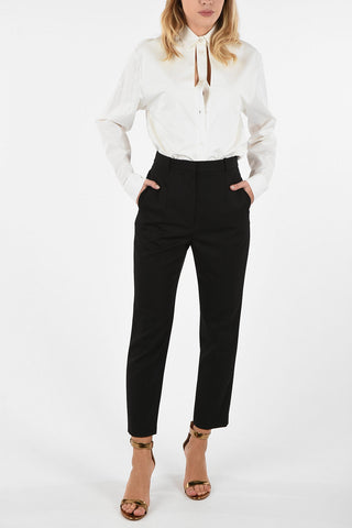 Single Pleat High Waist Straight Fit Pants