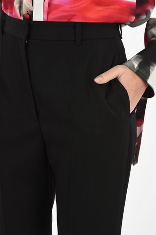Pantaloni Dritti a Vita Alta ad una Pince 