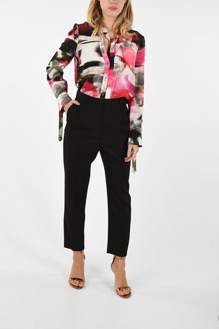 Single Pleat High Waist Straight Fit Pants