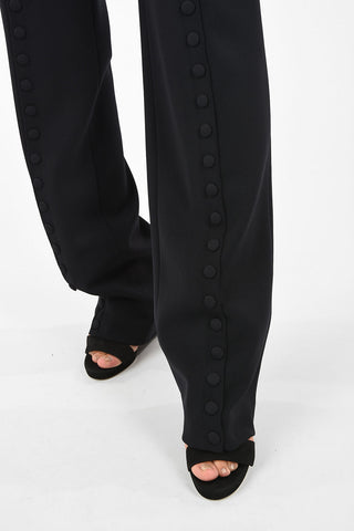 Pantaloni Palazzo LUNA in Lana Con Bottoni 