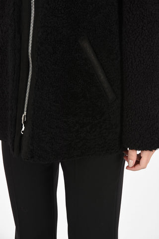 Reversible Shearling Jacket PLAZZA CURLY with Hood
