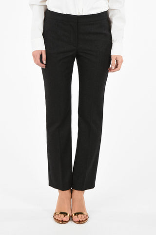 Wool Regular Rise Straight Fit Pants