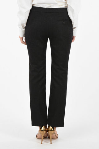 Wool Regular Rise Straight Fit Pants