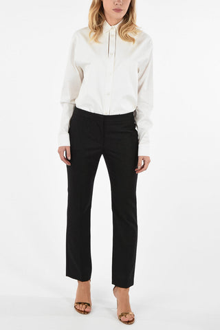 Wool Regular Rise Straight Fit Pants
