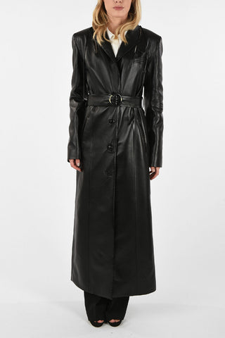 Trench in Ecopelle con Dettagli Cut Out