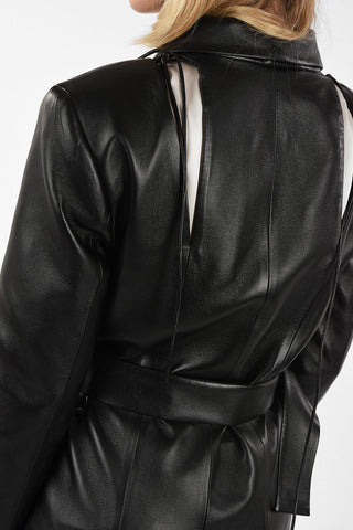 Trench in Ecopelle con Dettagli Cut Out