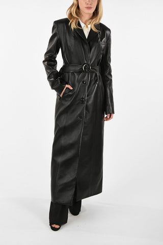 Trench in Ecopelle con Dettagli Cut Out