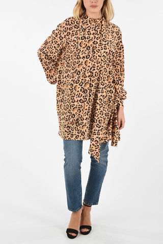 Animal Printed Open Back Shirt