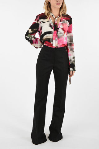 Pantalone Flare in Lana a vita Alta 
