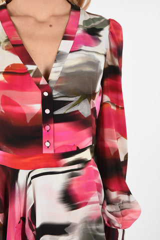 Vestito Asimmetrico Tie Neck in Seta 