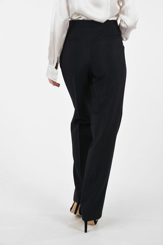 Mohair and Wool High waist Palazzo Pants