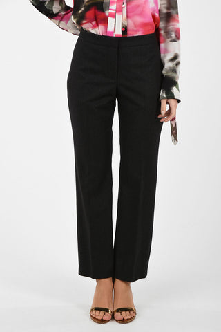 Wool Regular Rise Straight Fit Pants