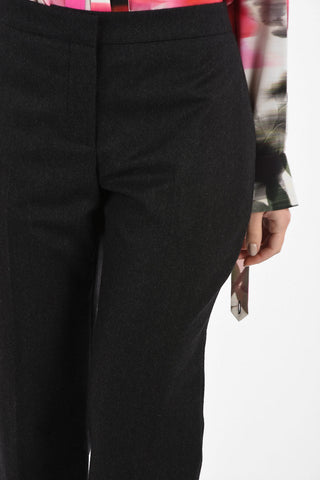Wool Regular Rise Straight Fit Pants