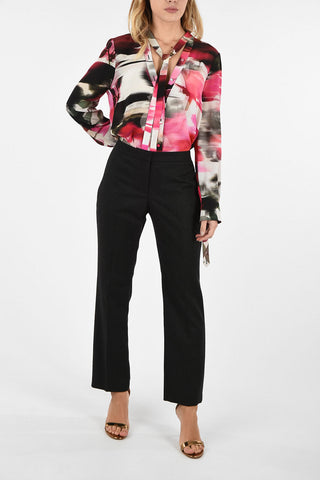 Wool Regular Rise Straight Fit Pants