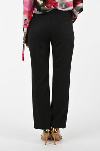 Wool Regular Rise Straight Fit Pants