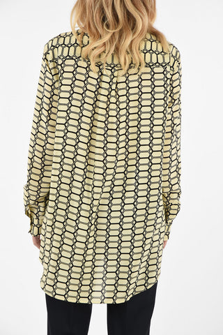 Silk Tie Neck Shirt with Hidden Closure