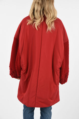 Padded jacket with Knit Sleeves