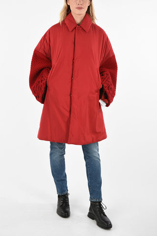 Padded jacket with Knit Sleeves
