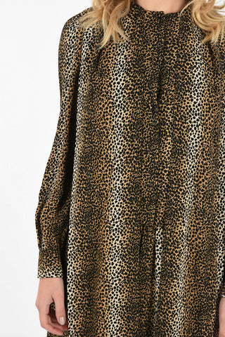 Chemisier con Collo Tie Neck Fantasia Animalier