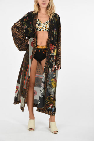 Patchwork Printed Silk KANDELA Kimono Dress