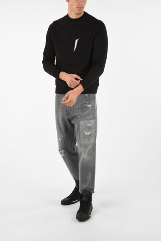 BLACK GOLD crew-neck SNEILB SCISSORS sweatshirt with Logo