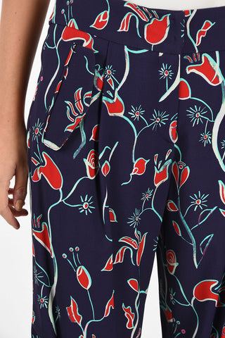 EMPORIO Pantalone wide fit stampa floreale